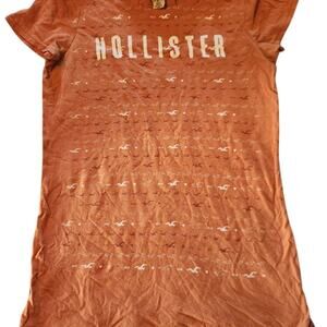 Hollister Co. babydoll Tee Tshirt Orange size Large Y2K